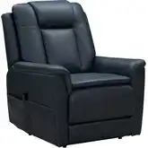 Kolton Power Lift Recliner with Power Headrest, Lumbar & Heat in Barone Navy Blue Top-Grain Leather
